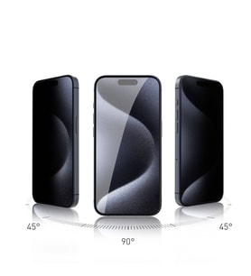 iPhone 15 Hayalet Ekran Koruyucu Kırılma Direnci Yüksek Rika Privacy Premium Glass (Siyah)