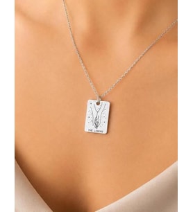 Kişiye Özel The Lovers Tarot Kolye 925K Gümüş