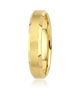 Erkek 4mm Kibrit Çöpü Mat Çatı Altın Alyans