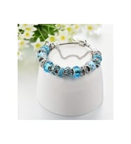 Yeni Tarz , Baby Blue Crystal Mavi Aşk , Sevgi Charmlı Bileklik, Ahşap Kutu İçerisinde
