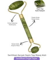Sertifikalı Yeşim Taşı Yüz Masaj Aleti  - Kütle Hediyeli (Çok Renkli)