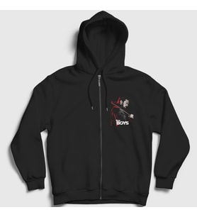 Presmono Unisex Siyah Crowbar Billy Butcher The Boys Fermuarlı Kapüşonlu Sweatshirt 458017tt