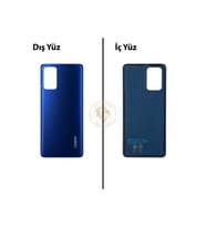Oppo A74 Mavi Uyumlu Arka Kapak Arka Cam Batarya Pil Kapağı Lazer Kesim Back Cover