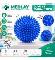 MEDLAY Mavi Dikenli El Egzersiz Masaj Topu 10CM