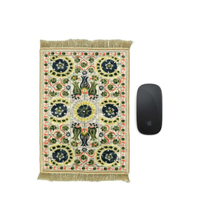 Bursa İpek Krem Dekoratif Küçük Halı Mousepad