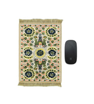 Bursa İpek Krem Dekoratif Küçük Halı Mousepad
