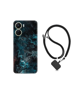 Vivo Y16 Kılıf Ipli Boyun Askılı Desenli Silikon Colorful Abstract 1384