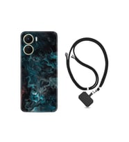 Vivo Y16 Kılıf Ipli Boyun Askılı Desenli Silikon Colorful Abstract 1384