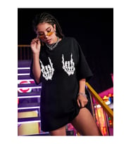Baskılı Oversize T-shirt - Siyah