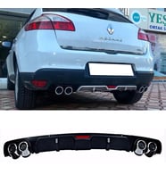 Renault Megane Mk3 HB Siyah Difüzör 4 Krom Egzoz Görünümlü Difizör Arka Ek Body Kit
