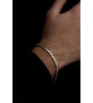 Erkek Gümüş Bileklik - 925 Ayar 3mm Ezme Gurmet Gümüş Bileklik