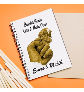 Babalar Günü Tasarımlı Defter Kişiye Özel