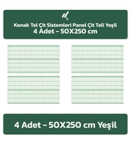 KONAK TEL ÇİT SİSTEMLERİ 4 ADET PANEL ÇİT TELİ 50X250 CM (Yeşil)