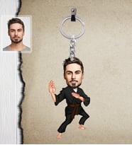 Kişiye Özel Sporcu Karikatürlü  Ahşap Anahtarlık Bay-11-Eco