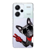 PrintiFy Xiaomi Redmi Note 13 Pro 4G ile Uyumlu Köpek 2 Kamera Korumalı Şeffaf Kılıf