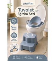 Tuvalete İlk Adım Seti-Bebek&Çocuk için Tuvalet Eğitimi-Kaydırmaz Basamak v