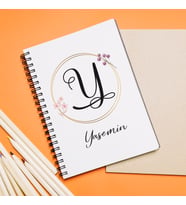 Baş Harfli İsim Tasarımlı Defter Kişiye Özel