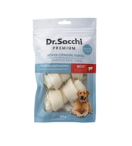 Dr.Sacchi Premium Sığır Etli Sığır Derisi Genişletilmiş Düğüm Kemik Tahılsız Köpek Ödülü 2-4'' 3'lü 95 Gr (Krem)