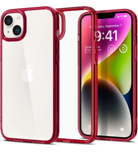 Spigen iPhone 14 Plus ile Uyumlu Kılıf Ultra Hybrid Red Crystal (Kırmızı)