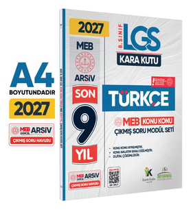 2027 LGS 8.Sınıf TÜRKÇE Karakutu MEB Çıkmış Soru Modülü Video/PDF Çözümlü Konu Konu Son 9 Yıl