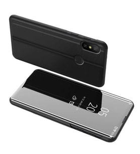 Xiaomi Redmi 7 / Note 7 / Note 7 Pro Aynalı Kapaklı Lüx Kılıf (Siyah)