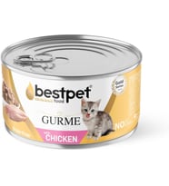 Yavru Gurme Kediler İçin, Tahılsız, Jöle İçinde Tavuk Parça Etli Yaş Mama, 85 gr x 12 Adet