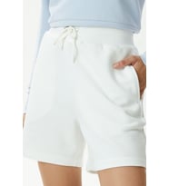 Lacoste Women's Loose Fit Cotton Shorts Kadın Bol Kesim Pamuk Şort Beyaz