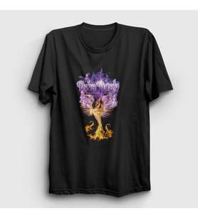Presmono Unisex Siyah Phoenix Rising Deep Purple T-Shirt 60681tt