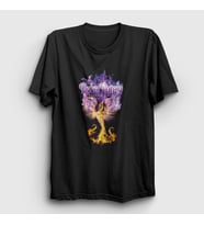 Presmono Unisex Siyah Phoenix Rising Deep Purple T-Shirt 60681tt
