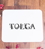 Kişiye Özel Çiçekli Harf Tasarım İsim Yazılı Mouse Pad
