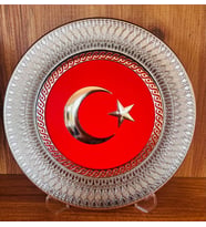 Gurur Dolu Dokunuş 21 cm Türk Bayrağı Motifli Dekoratif Polyester Tabak