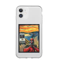 Iphone 11 Uyumlu Deadpool Çığlık Tasarımlı Şeffaf Telefon Kılıfı