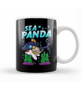 Sea Panda Cute Adorable Baby Orca Whale Pun Kupa Bardak Porselen
