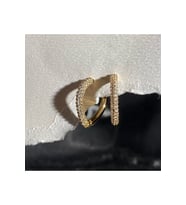 18 Ayar Altın Kaplama Swarovski Yarı Taşlı Halka Küpe