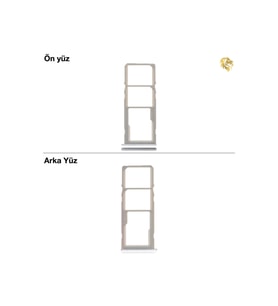 Samsung Galaxy A21 Sim İç Yuvası Çiftli ile Uyumlu Beyaz Çiftli sim yuvası ikili sim tepsisi çiftli sim aparatı dual sim çekmecesi
