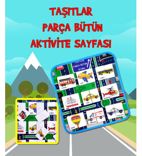 Tox ( Taşıtlar ) Parça-Bütün Eşleşmeler Keçe Cırtlı Aktivite Sayfası - Çocuk Etkinlik , Eğitici