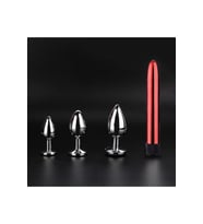 3 Boy  Plug Vibratör Set Red