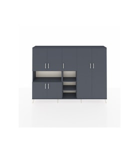 Arges Dolap 13 Raflı 7 Kapaklı 220x30x163 Antrasit-Antrasit