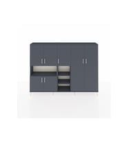 Arges Dolap 13 Raflı 7 Kapaklı 220x30x163 Antrasit-Antrasit