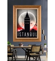 Altın Varaklı  Çerçeveli Paspartulu Tablo ndd762 (Gold)
