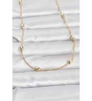 CM 14K Gold Renk Topçuklu Burgu Zincir Model 60 cm Kadın Kolye - TJ-BKO10963