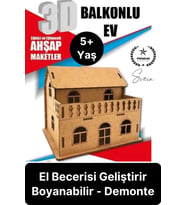 Özel Üretim 3 Boyutlu Minyatür Ham Ahşap Maket Boyanabilir Eğitici Öğretici Motor Beceri Hobi Oyun