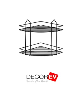 Decorev DC-5019 Dekoratif Paslanmaz Siyah İki Katlı Banyo Köşeliği