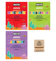 Okyanus Yayınları 4. Sınıf Master Matematik Fen ve Paragraf Soru Bankası 3lü Set + Telefon Standı