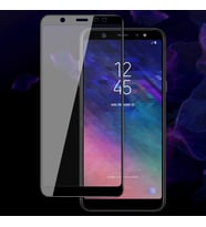 Samsung Galaxy A6 Plus 2018 Uyumlu Zore Kenarları Kırılmaya Dayanıklı Cam Ekran Koruyucu (Siyah)