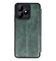 Realme Note 50 4G Kılıf Flip Cover - Koyu Yeşil