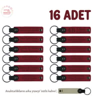 Kurumsal Marka Tanıtım Gününe Özel, 16'lı Set, İsim Yazılabilen Anahtarlık, Kırmızı & Sütlü Kahve