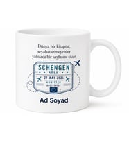 Vize Danışmanına Hediye Schengen Pasaport Esprili Seyahat Temalı Kupa Bardak