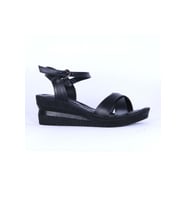Moda Ayakkabı 151 Ortopedik Cilt 7Cm Kadın  Sandalet Ayakkabı (Siyah)