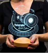 Fotoğrafçıya Hediye DSLR Fotoğraf Makinesi Kişiye Özel 3D Halkalı Led Gece Lambası